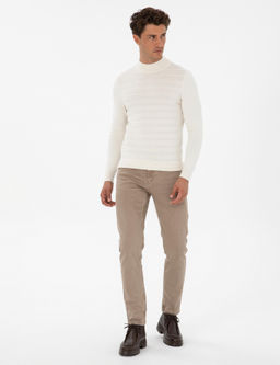 Ekru Slim Fit _eyrek Yaka Triko Kazak - Pierre cardin фото 4