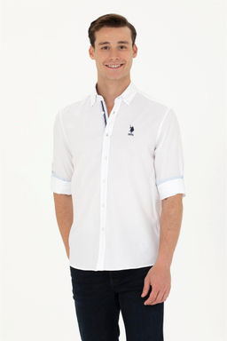 U. S. Polo Assn / Мужская белая рубашка с длинным рукавом - U.s. polo assn фото 8