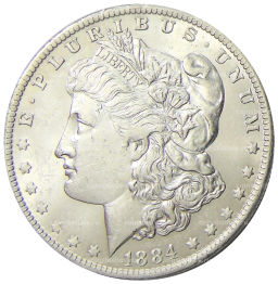 1 доллар 1884 года О США Доллар Моргана