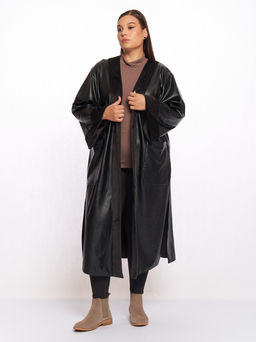 Плащ кожаный TKA05221BLK01