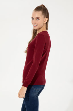 Kad_n Bordo V Yaka Basic Kazak