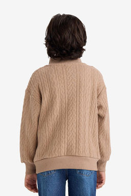 Yar_m Fermuarl_ __i Yumu_ak T_yl_ Sweatshirt Erkek _ocuk - Defacto фото 6