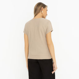 Футболка в рубчик, Искусство строить глазки (бежевый) - Charutti фото 5