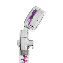 Лейка для душа ZEIN Z4087, микроточки, кнопка «стоп», вентилятор, спираль, фиолетовый/хром