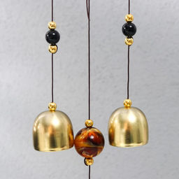 Музыка ветра «Слоны на монете», металл, 2 колокольчика, 37 см