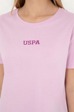 Женская розовая футболка с круглым вырезом - U.s. polo assn фото 7