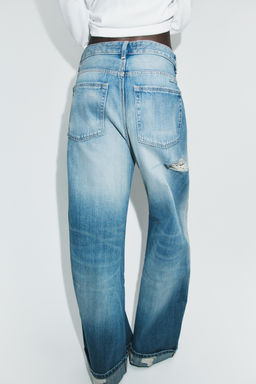 TRF RIPPED BAGGY FOLDED JEANS - Zara фото 13
