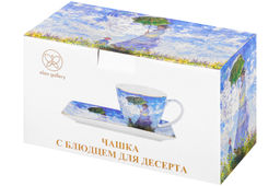 Чашка 250 мл с блюдцем для десерта 20*10*2 см Прогулка NEW BONE CHINA - Elan gallery фото 21