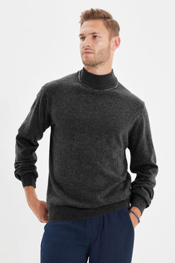 TRENDYOL MAN Bej Slim Fit Yunlu Yar?m Bal?kc? Yaka Basic Triko Kazak TMNAW21KZ1595 - Trendyolmilla фото 2