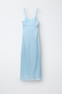 VESTIDO LISO SATINADO / Azul pastel - Zara фото 5