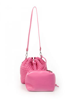 LACCOMA сумка СУ038-фуксия эко кожа хлопок  фото 4