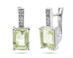 Серьги из серебра зеленый аметист, Вилора