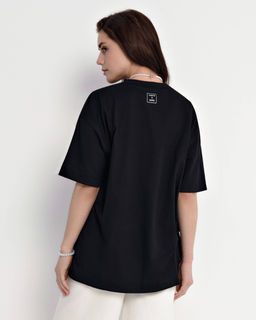 CONTE Удлиненная oversize-футболка из хлопка с рисунком Alter ego LD 2702 black-alter ego