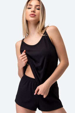 Женская пижама с шортами в рубчик Happyfox