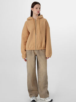 Толстовка женская бежевая на молнии с капюшоном - Mark formelle фото 3