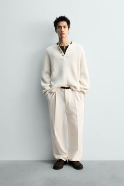 TEXTURED BAKER COLLAR JUMPER