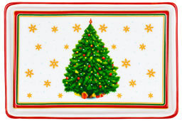 Масленка 13,5*9*6,5 см Новогодняя ёлка красный узор NEW BONE CHINA - Elan gallery фото 9