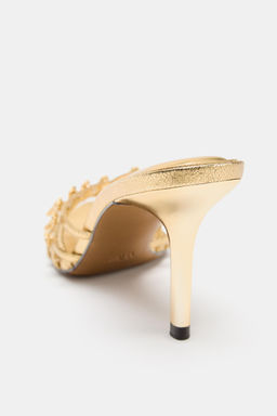 SANDALIA TAC?N BRILLOS / Oro - Zara фото 4