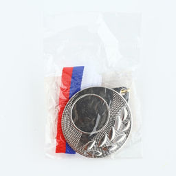 Медаль под нанесение серебро, d=5 см, с лентой