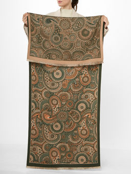 в составе ШЕРСТЬ и КАШЕМИР Большой, мягкий, теплый двусторонний палантин - Tantino фото 2