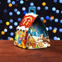 Цена за 10 шт. Подарочная коробка Новогодняя Акварель 12 х 12 х 16,8 см - Simaland фото 3