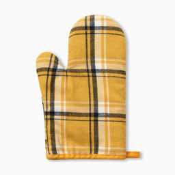 Варежка - прихватка «Этель. Клетка», 26×16 см, жёлтый
