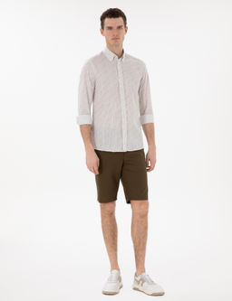 Haki _izgili Slim Fit Uzun Kollu G_mlek - Pierre cardin фото 4