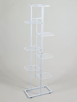 Подставка для цветов Greengo, 8 полок, 43×22×141 см, напольная, металл, белая