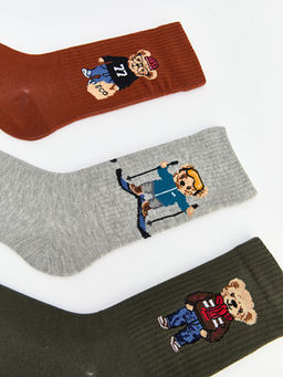 Ay? Teddy Bask?l? Erkek Soket ?orap 5li