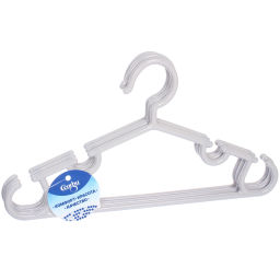 Цена за 6 шт. Плечики для одежды детские 3шт "ИДЕЯДОМА", классика, цвет серый, 28*15см (Лейбл Селфи)