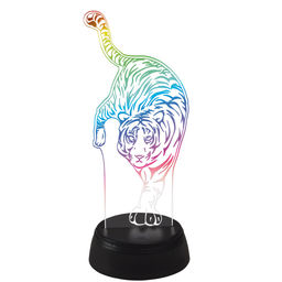 ULI-M506 RGB/3AA TIGER/BLACK Светильник декоративный с эффектом 3D Тигр, на батарейках 3AA (не в/к). 1 светодиод. RGB свет. TM Uniel