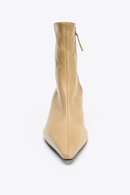 LEATHER HEELED ANKLE BOOTS - Zara фото 6