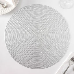 Салфетки сервировочные на стол Доляна «Тринити», d=38 см, 4 шт., серебряные