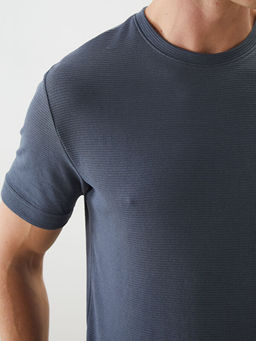 Bisiklet Yaka K?sa Kollu Erkek Dokulu Ti??rt