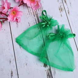 Цена за 100 шт. Мешочек подарочный, 7x9, цвет тёмно-зелёный - Simaland фото 2