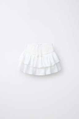 FALDA BERMUDA SCHIFFLY VOLANTES / Blanco