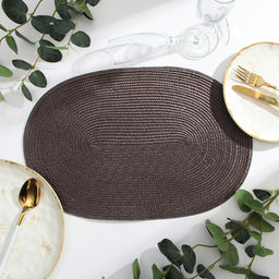 Салфетка сервировочная Доляна «Лофт», форма овал, 45×30 см, коричневая