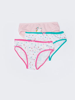 Bask?l? Pamuklu K?z ?ocuk K?lot 3l?