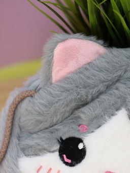 Сумочка плюшевая "Cute cat", grey (16*14 см)