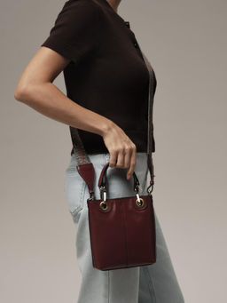 Сумка кожаная кросс-боди Deboro 30347 бордовый