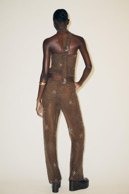 BEADED SEQUIN TROUSERS - Zara фото 5