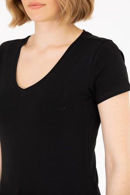 Женская черная футболка Basic - U.s. polo assn фото 7