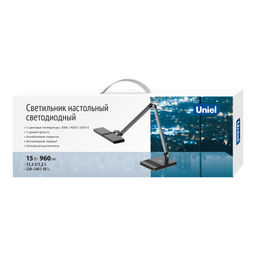 ULM-D110 15W/3000-6500K/DIM BLACK Светильник настольный светодиодный с беспроводной зарядкой телефонов. Сенсорный выключатель. Диммер. Черный. TM Uniel - Volpe фото 13