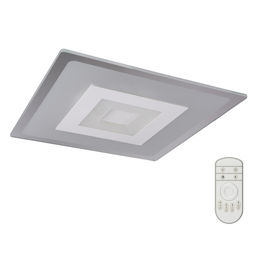 DLC-N501 38W GLASS/CLEAR Светильник светодиодный потолочный ТМ "Fametto", серия "Nimfea". 38 Вт. Диммируемый. Пульт ДУ(в/к). 3000К/4000К/6500К. Материал стекло; цвет прозрачный. 500х500мм.