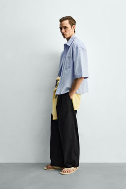 CAMISA BOXY FIT BOLSILLO / Celeste - Zara фото 4