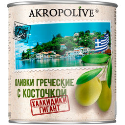 Оливки Греческие Супергигант с костAkropolive 810г