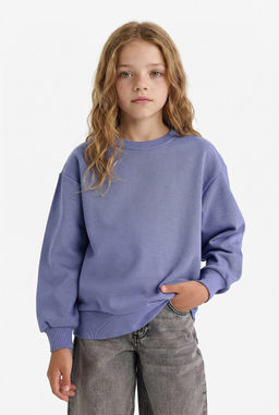 Relax Fit Basic Sweatshirt K_z _ocuk