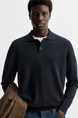 MERINO WOOL KNIT POLO SHIRT - Zara фото 4