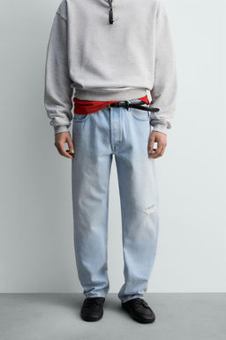 RIPPED STRAIGHT-LEG JEANS - Zara фото 11