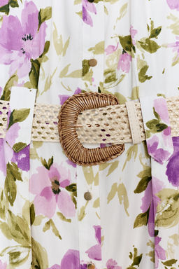 VESTIDO MIDI CINTUR?N ESTAMPADO FLORAL / Multicolor - Zara фото 9